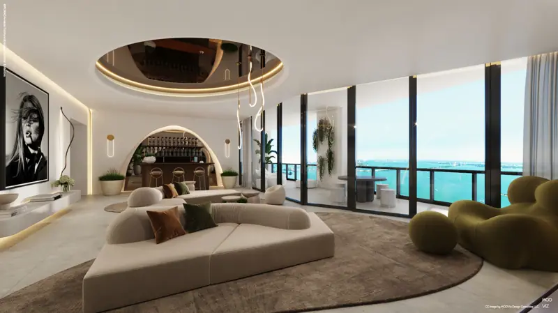 One Thousand Museum Residence 1005, Miami, FL — photoreal architectural rendering 2 of 7 by MGOVIZ