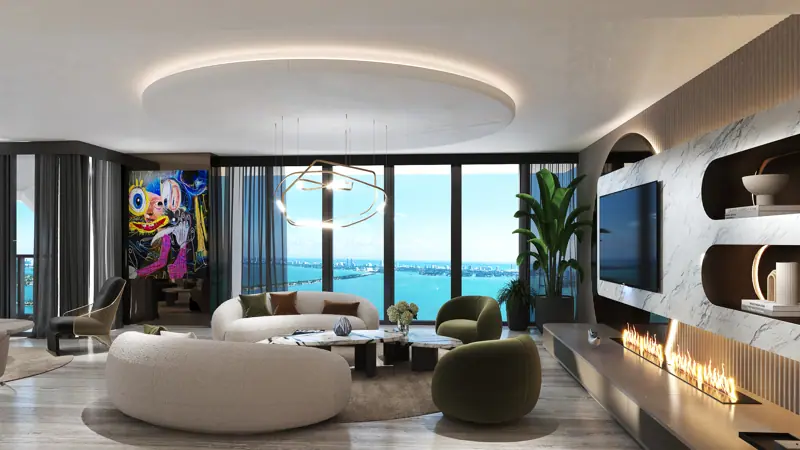 One Thousand Museum Residence 1002, Miami, FL — photoreal architectural rendering 2 of 8 by MGOVIZ